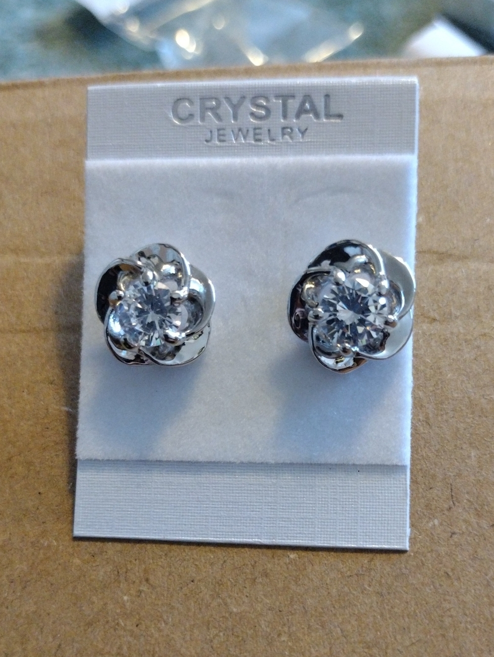 Women's Silver Floral CZ Stud Earrings